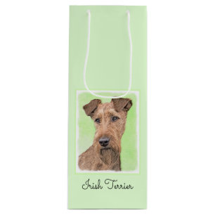 Bolsa Para Vino Pintado Terrier Irlandés - Arte de Perro Original.