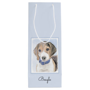 Bolsa Para Vino Pintura Beagle - Arte Perro Original Cuto