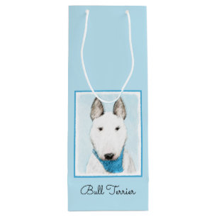 Bolsa Para Vino Pintura de Bull Terrier - Arte de Perro Original.