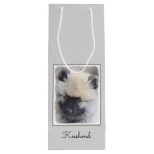 Bolsa Para Vino Pintura de cachorro de Keeshond - Arte de perro or