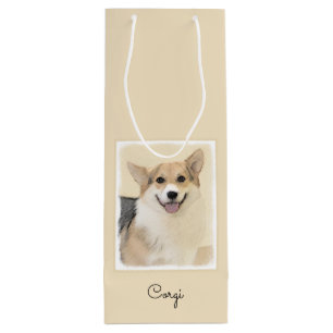 Bolsa Para Vino Pintura de Corgi galés de Pembroke - Arte Perro Or