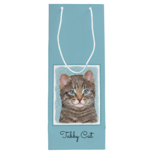 Bolsa Para Vino Pintura de gatos en la mesa gris - Arte de gatos o