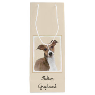 Bolsa Para Vino Pintura de Greyhound italiana - Arte de perros ori