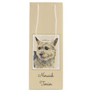 Bolsa Para Vino Pintura de Norwich Terrier - Arte de Perro Origina
