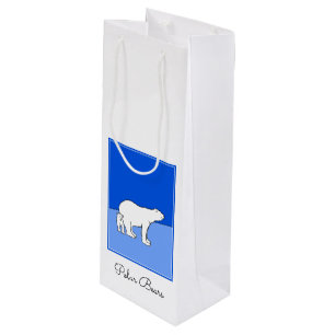 Bolsa Para Vino Pintura de oso polar y de cachorro - Arte de vida