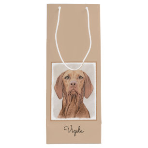 Bolsa Para Vino Pintura de Vizsla - Arte Perro Original.