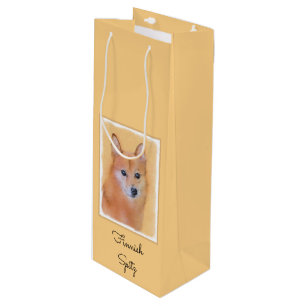 Bolsa Para Vino Pintura finlandesa de Spitz - Arte de perro origin