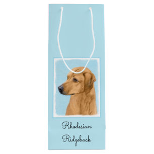 Bolsa Para Vino Pintura Ridgeback Rhodesiana - Arte Perro Original