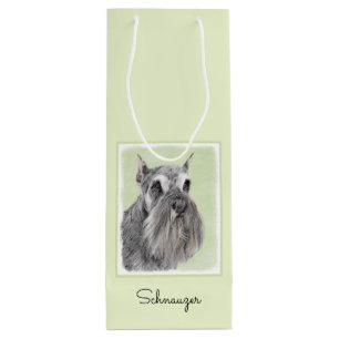 Bolsa Para Vino Pintura Schnauzer (gigante, estándar) - Arte de pe