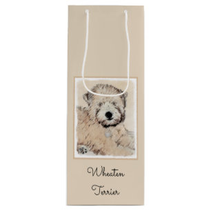 Bolsa Para Vino Pintura Terrier de Ruedas Recubiertas Blancas Arte