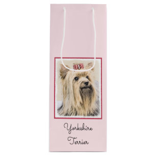 Bolsa Para Vino Pintura Terrier de Yorkshire - Arte Perro Original