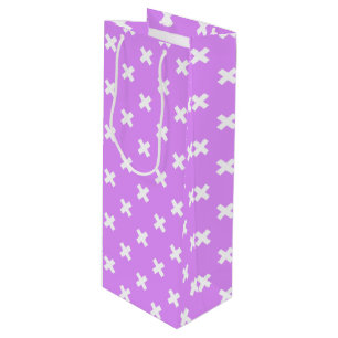 Bolsa Para Vino Pisos de cruz blanca sobre lilac