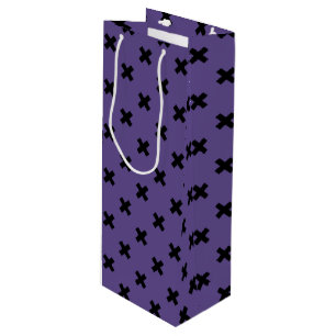 Bolsa Para Vino Pisos de cruz negra en ultravioleta