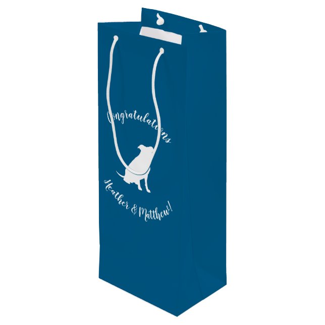 Bolsa Para Vino Pit Bull Baby Shower Dog Pitbull Blue Boy (Angulo reverso)