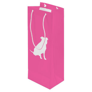 Bolsa Para Vino Pitbull, Chica rosado de Baby Shower Bulldog Pit