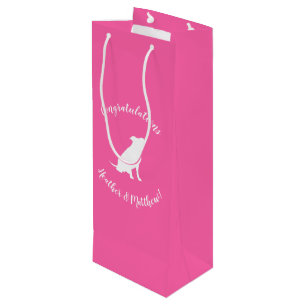 Bolsa Para Vino Pitbull, Chica rosado de Baby Shower Bulldog Pit