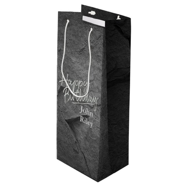 Bolsa Para Vino pizarra de piedra negra (Angulo Anverso)