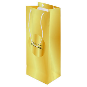 Bolsa Para Vino Plantilla de texto adicional con aspecto metálico 