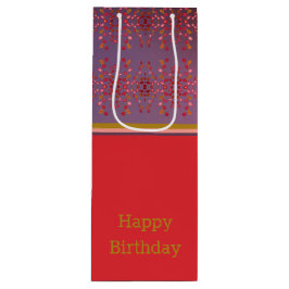 Bolsa Para Vino Plum Pink Y Gold Pattern