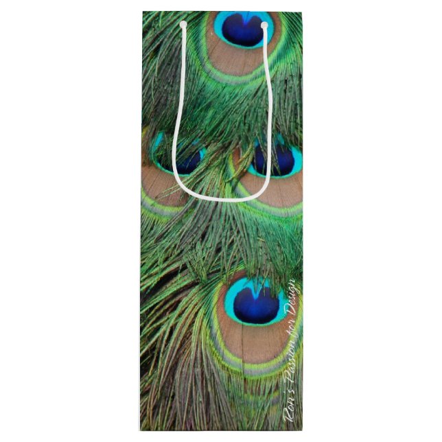 Bolsa Para Vino Plumas de Pavo Real 3 (Anverso)
