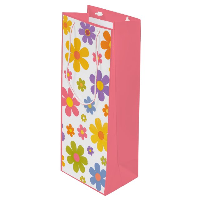 Bolsa Para Vino Poder Floral Retro (Angulo Anverso)