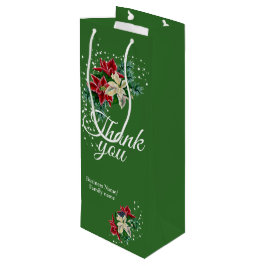 Bolsa Para Vino Poinsettia Floral de Agradecimiento Gracias