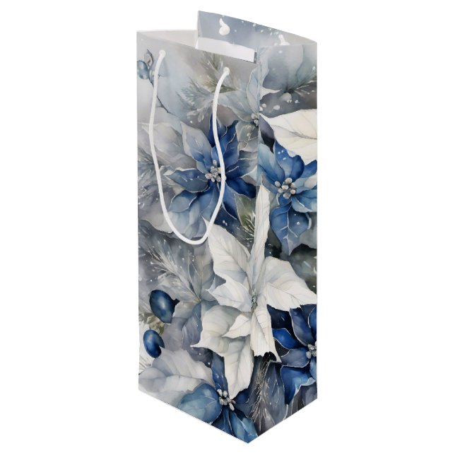 Bolsa Para Vino Poinsettias (Angulo reverso)