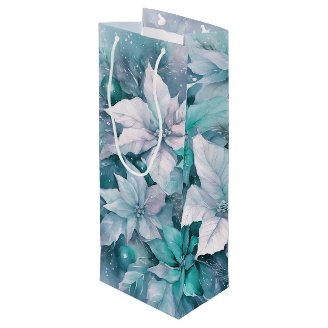 Bolsa Para Vino Poinsettias (Angulo reverso)