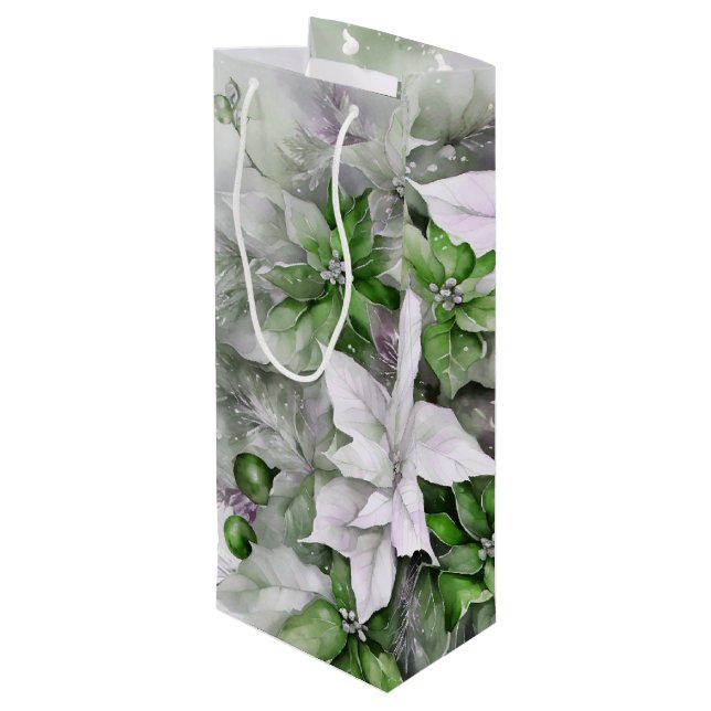 Bolsa Para Vino Poinsettias (Angulo reverso)