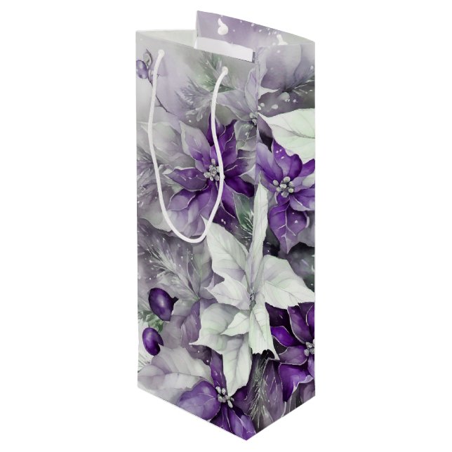 Bolsa Para Vino Poinsettias (Angulo reverso)
