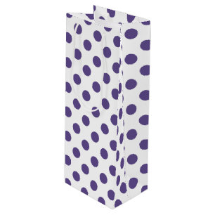 Bolsa Para Vino Polka ultravioleta sobre blanco