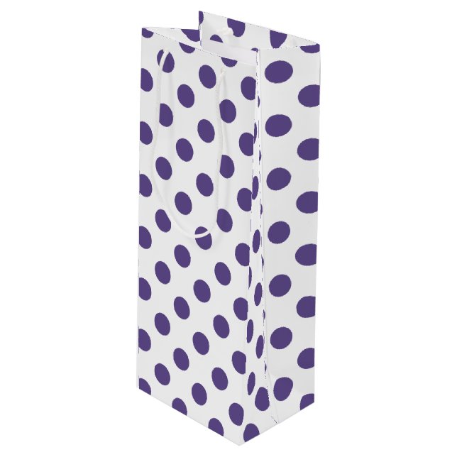 Bolsa Para Vino Polka ultravioleta sobre blanco (Angulo Anverso)
