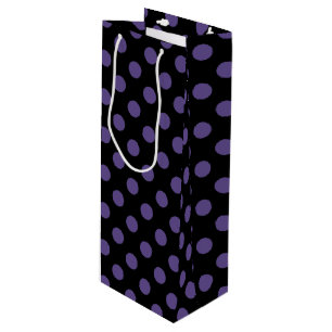 Bolsa Para Vino Polka ultravioleta sobre negro