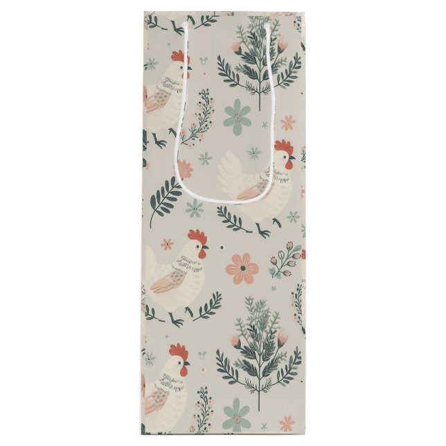 Bolsa Para Vino Pollo en el jardín (Anverso)