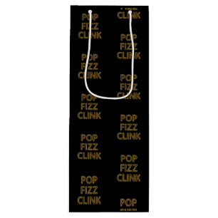 Bolsa Para Vino Pop Fizz vincula tipografía moderna víspera de Año