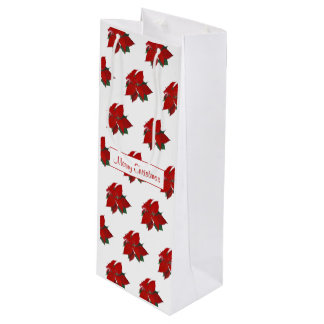 Bolsa Para Vino Por su patrón floral rojo Feliz Navidad