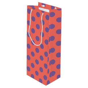Bolsa Para Vino Pos de la polka de coral violeta y viva