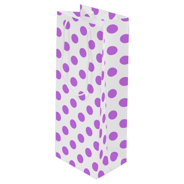 Bolsa Para Vino Pos de Lilac y de polka blanca (Angulo Anverso)