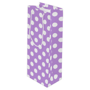 Bolsa Para Vino Pos de polka blanca sobre lila