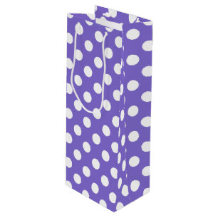 Bolsa Para Vino Pos de polka blanco en periwinkle
