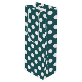 Bolsa Para Vino Pos de polka blanco en verde azulado