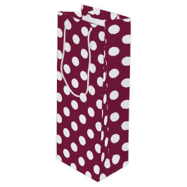 Bolsa Para Vino Pos de polka blanco sobre burdeos