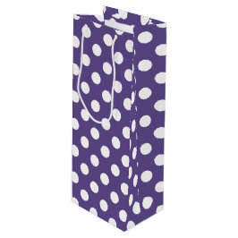 Bolsa Para Vino Pos de polka blanco sobre ultravioleta