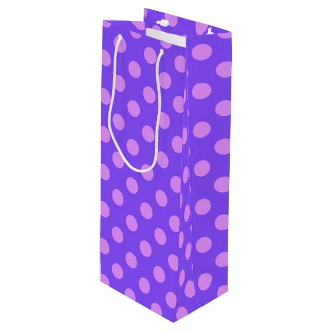Bolsa Para Vino Pos de polka de Lilac en periwinkle (Angulo Anverso)