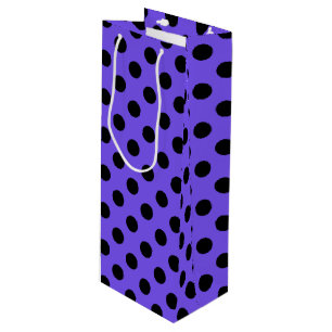 Bolsa Para Vino Pos de polka negro en periwinkle