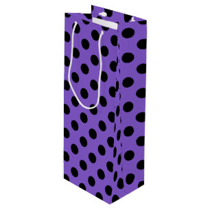 Bolsa Para Vino Pos de polka negro sobre lavanda