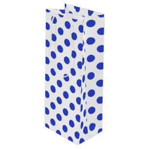 Bolsa Para Vino Pos reales de polka azul