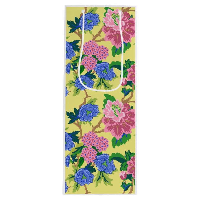 Bolsa Para Vino Preppy Chinoiserie Floral (Anverso)