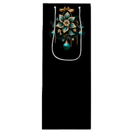BOLSA PARA VINO PRETTY TEAL AND GOLD CHRISTMAS ORNAMENTS
