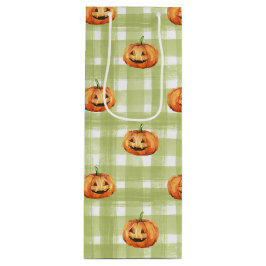 Bolsa Para Vino PUMPKINAS naranjas CON PLACA VERDE Y BLANCA